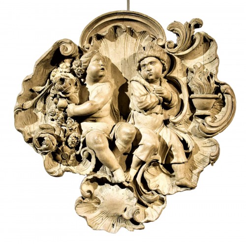 Allégorie de l'hiver et du printemps, Bois sculpté du XVIIIe siècle